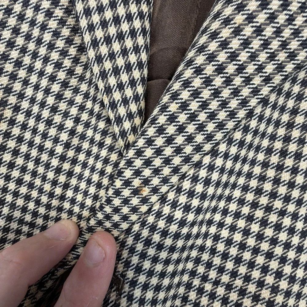 Vintage Banana Republic Blazer Safari Mens Large Houndstooth Elbow Patches USA